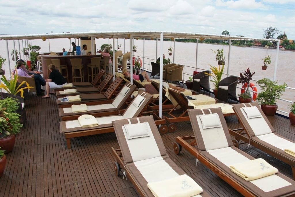 Toum Tiou Cruise Sundeck Downstream Cambodia Cruise Holidays to Vietnam by Toum Tiou Cruise